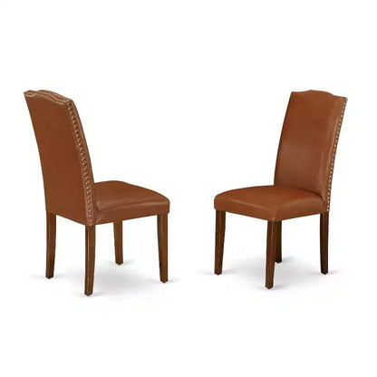 HomeStock Set da Pranzo Rettangolare da 5 Pezzi con Piano in Legno Massello Finitura Mogano con Prolunga a Farfalla - Posti a Sedere per 4 Persone