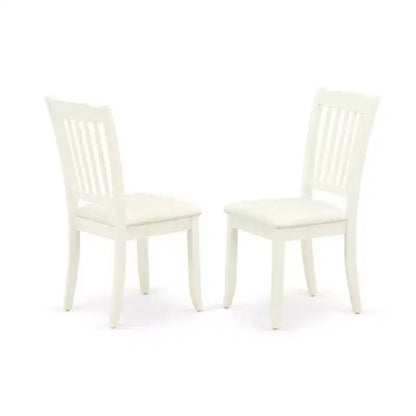 HomeStock Set da Pranzo Rotondo da 5 Pezzi con Piano in Legno Massello Finitura Lino Bianco - con Prolunghe a Ribalta - 4 Posti a Sedere