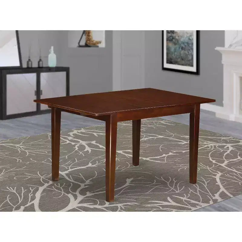 Set da pranzo in legno massiccio a 5 pezzi con finitura mogano - 4 posti a sedere