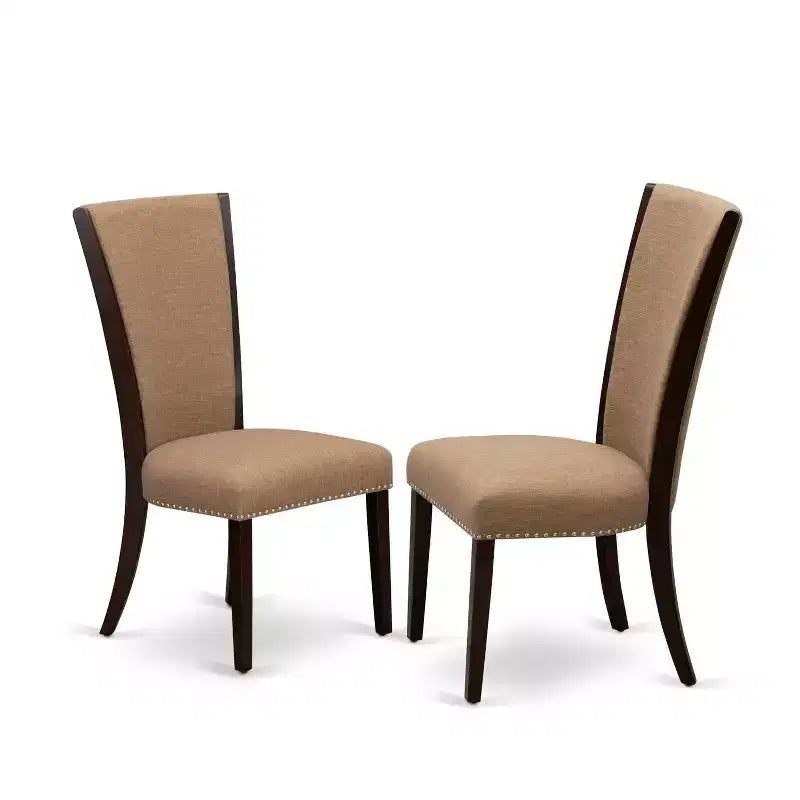 Set da pranzo in legno massiccio a 5 pezzi con finitura mogano - 4 posti a sedere