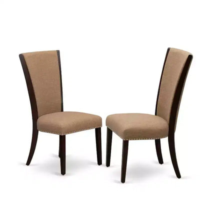 Set da pranzo in legno massiccio a 5 pezzi con finitura mogano - 4 posti a sedere