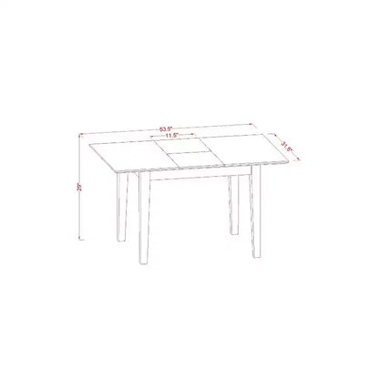 Set da pranzo in legno massiccio a 5 pezzi con finitura mogano - 4 posti a sedere
