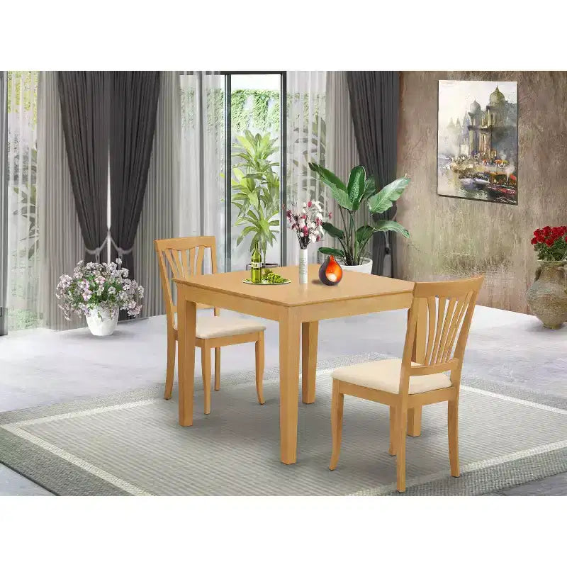 Tavolo da pranzo con piano in legno massello finitura rovere marrone naturale