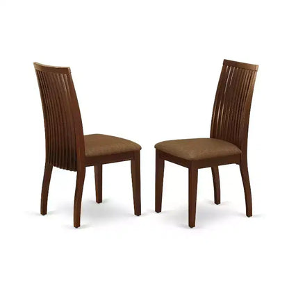 Set Tavolo da Pranzo HomeStock 3 Pezzi in Legno Massello con Finitura Mogano, Piano Rettangolare e Allunga a Farfalla