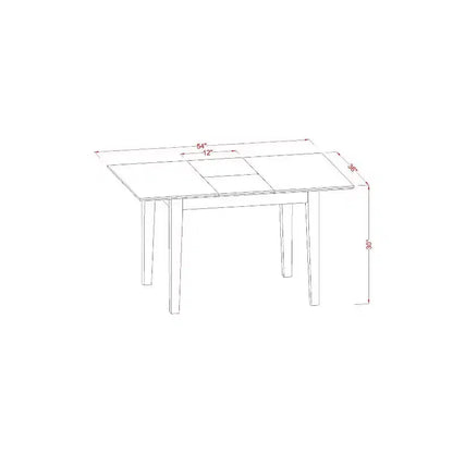 Set Tavolo da Pranzo HomeStock 3 Pezzi in Legno Massello con Finitura Mogano, Piano Rettangolare e Allunga a Farfalla