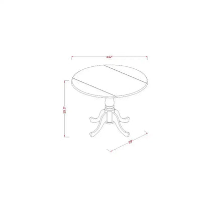Tavolo da Cucina Moderno con Sedie - Rotondo da Pranzo, Finitura Mogano