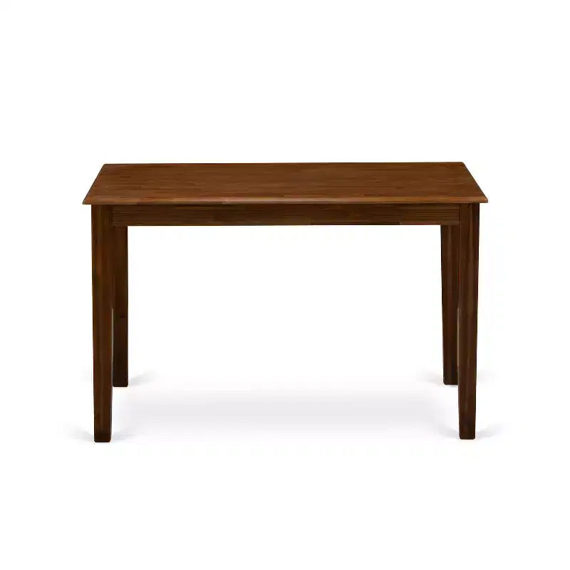 Tavolo Rettangolare da Sala da Pranzo con Piano in Legno Massello Finitura Noce Antico - 4 Posti a Sedere