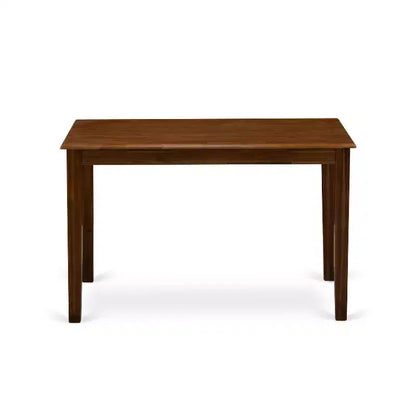 Tavolo Rettangolare da Sala da Pranzo con Piano in Legno Massello Finitura Noce Antico - 4 Posti a Sedere