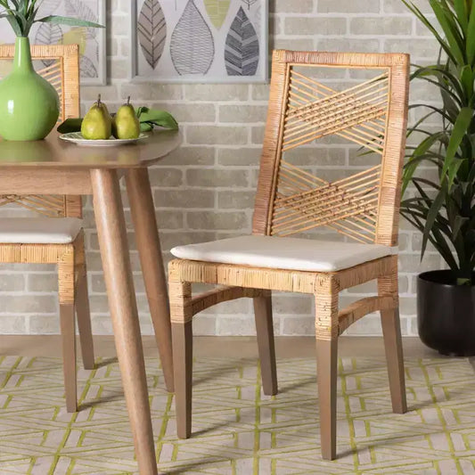 Sedia da pranzo Poltak Rattan marrone