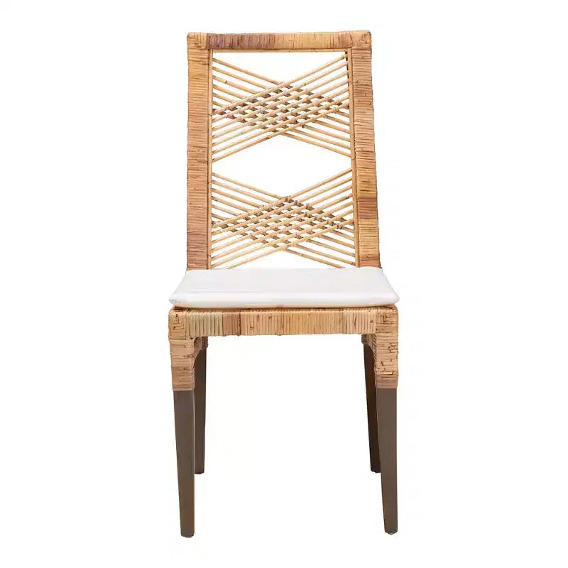 Sedia da pranzo Poltak Rattan marrone