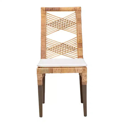 Sedia da pranzo Poltak Rattan marrone