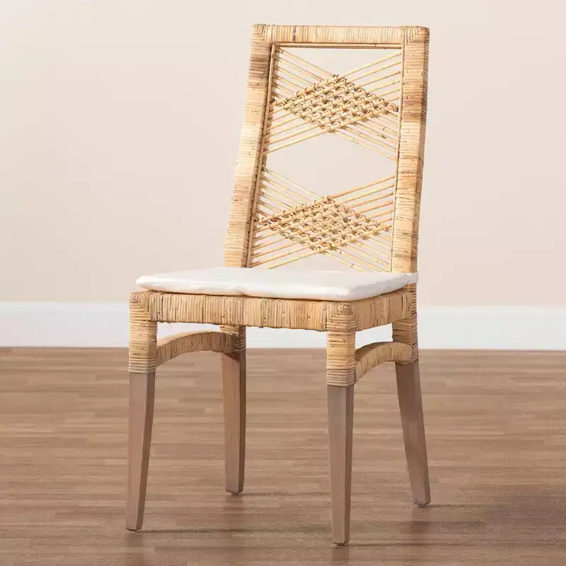 Sedia da pranzo Poltak Rattan marrone