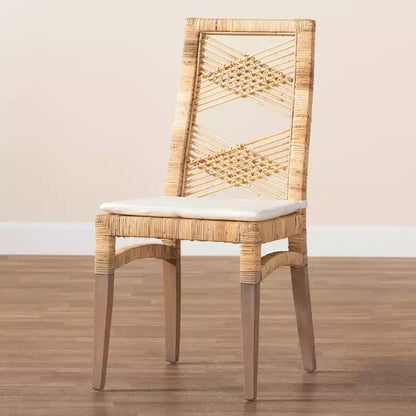 Sedia da pranzo Poltak Rattan marrone