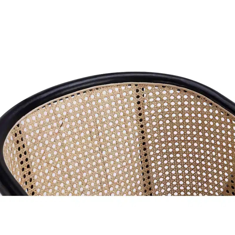 Set di 2 Poltrone Versailles in Legno Nero/Rattan Naturale - Manhattan Comfort: Struttura in Frassino Massiccio, Nessun Montaggio Richiesto