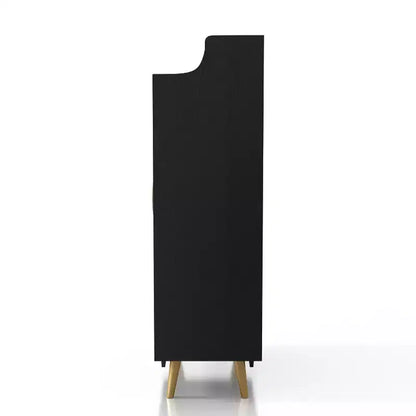 Scarpiera a due ante Tamworth nera - Contiene 15 paia, ripiani regolabili, stile Mid Century