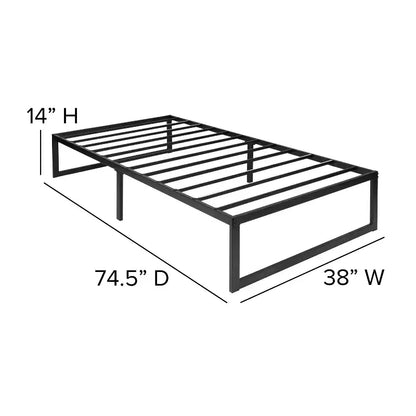 Telaio letto a piattaforma in metallo da 14 pollici con materasso a molle insacchettate da 10 pollici in scatola e topper in memory foam con gel rinfrescante da 2 pollici