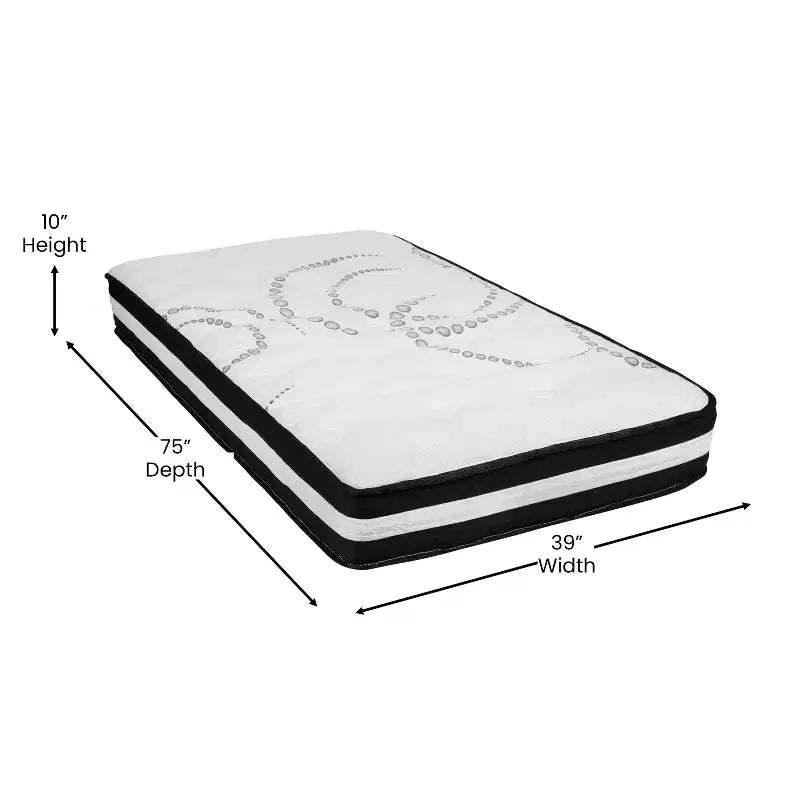 Telaio letto a piattaforma in metallo da 14 pollici con materasso a molle insacchettate da 10 pollici in scatola e topper in memory foam con gel rinfrescante da 2 pollici