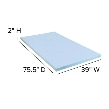 Telaio letto a piattaforma in metallo da 14 pollici con materasso a molle insacchettate da 10 pollici in scatola e topper in memory foam con gel rinfrescante da 2 pollici