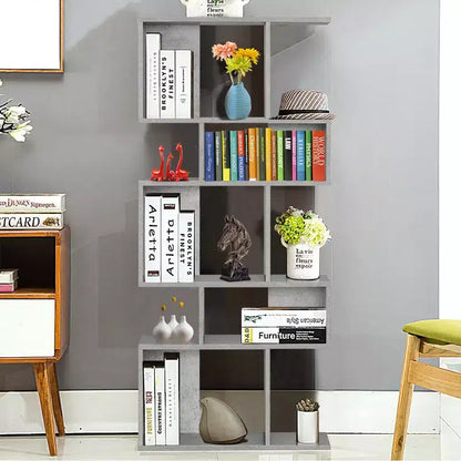 Scaffale a Scala a 5 Cubi, Angolare Autoportante, Espositore Libreria