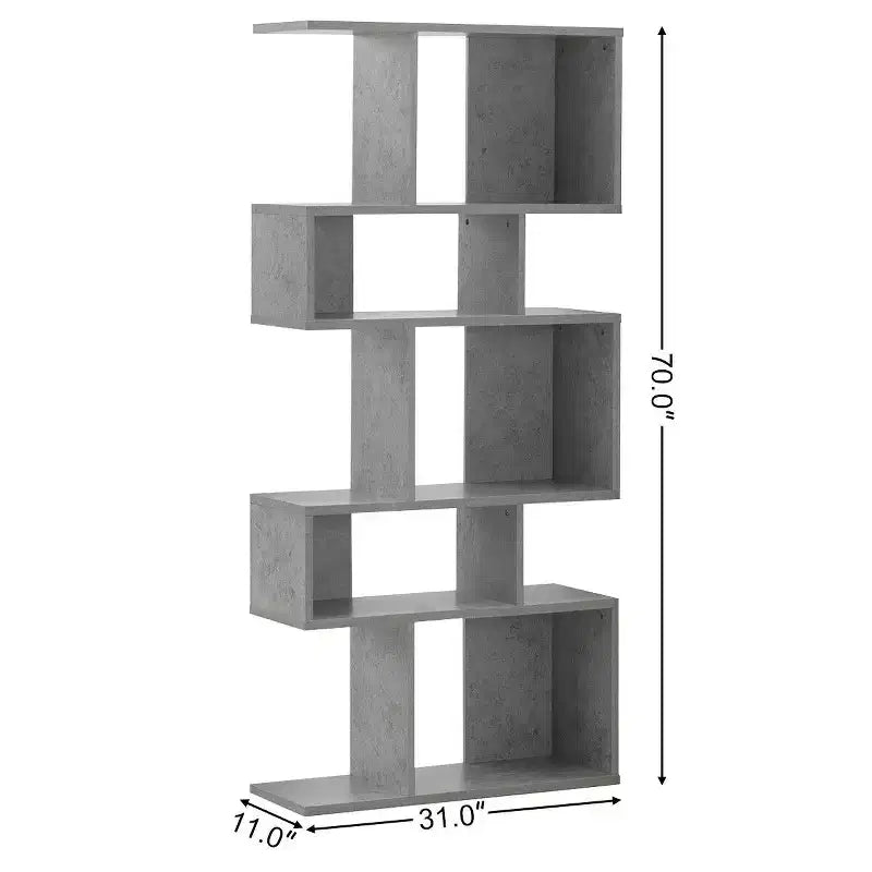 Scaffale a Scala a 5 Cubi, Angolare Autoportante, Espositore Libreria