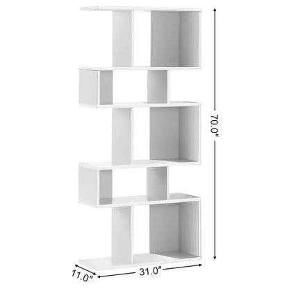 Scaffale a Scala a 5 Cubi, Angolare Autoportante, Espositore Libreria