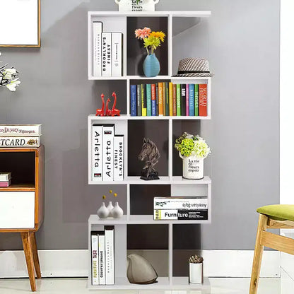 Scaffale a Scala a 5 Cubi, Angolare Autoportante, Espositore Libreria