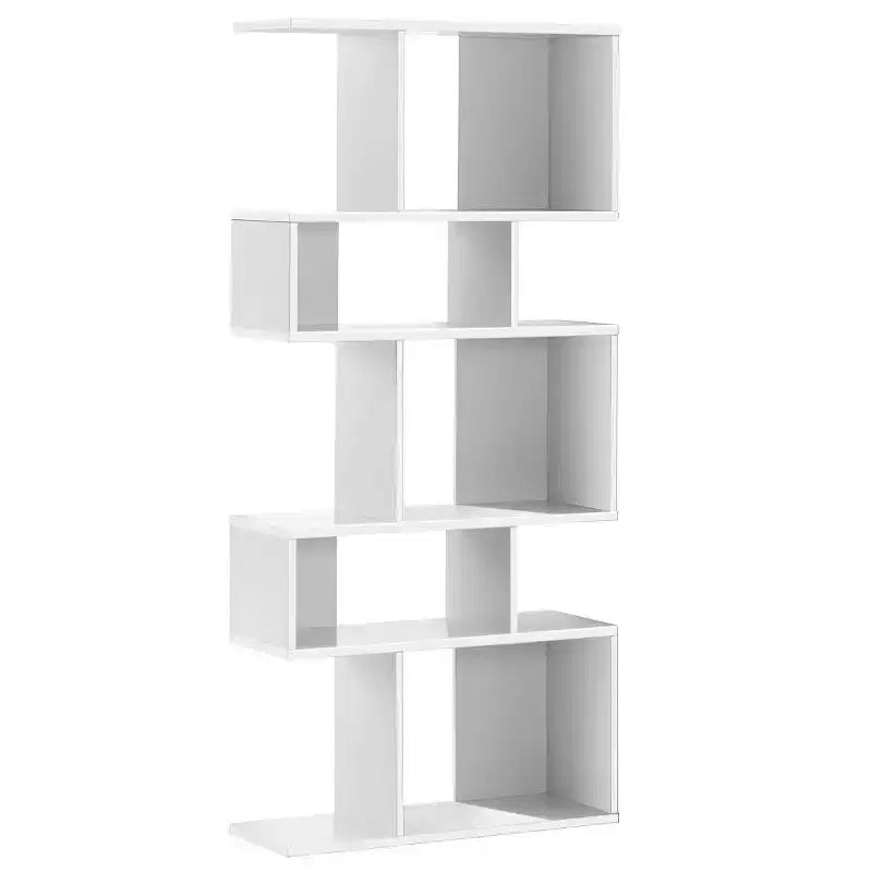 Scaffale a Scala a 5 Cubi, Angolare Autoportante, Espositore Libreria