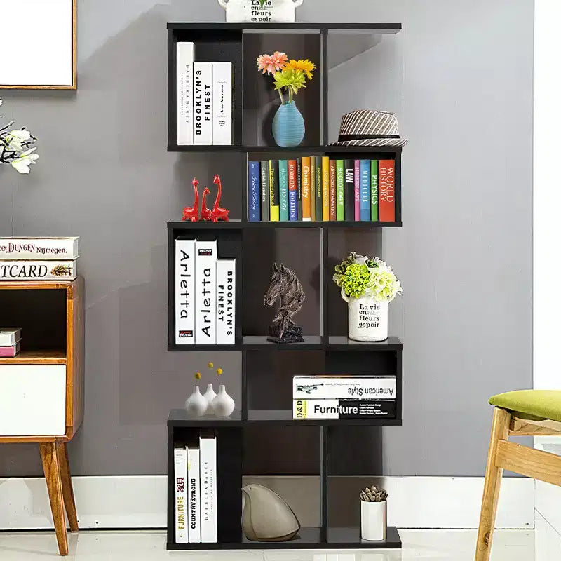 Scaffale a Scala a 5 Cubi, Angolare Autoportante, Espositore Libreria