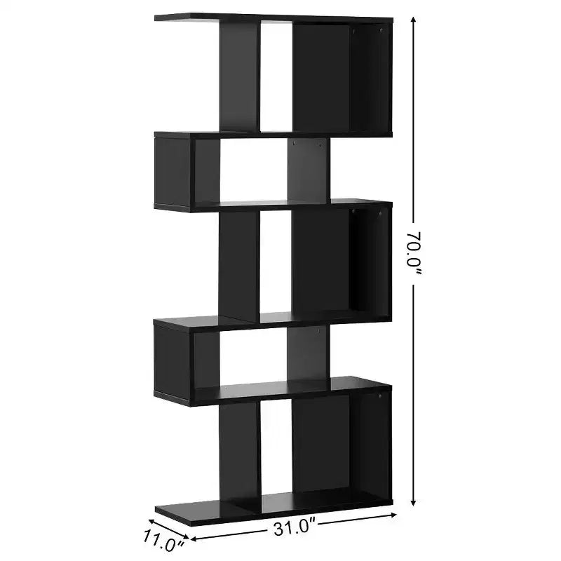 Scaffale a Scala a 5 Cubi, Angolare Autoportante, Espositore Libreria
