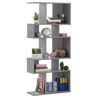 Scaffale a Scala a 5 Cubi, Angolare Autoportante, Espositore Libreria